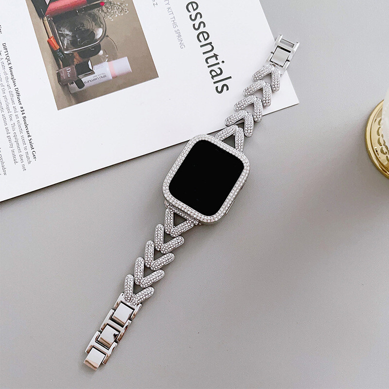 Bling Metal Watch Band Strap Case Cover For iWatch Series 10 9 8 7 6 5 SE Ultra