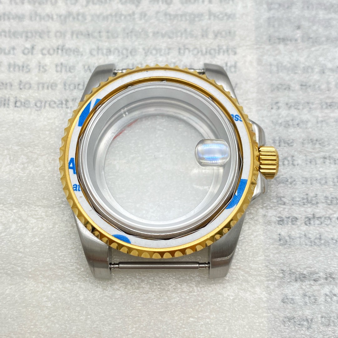 40MM watch case, 120-click, suitable for NH34/NH35 movements, gold case