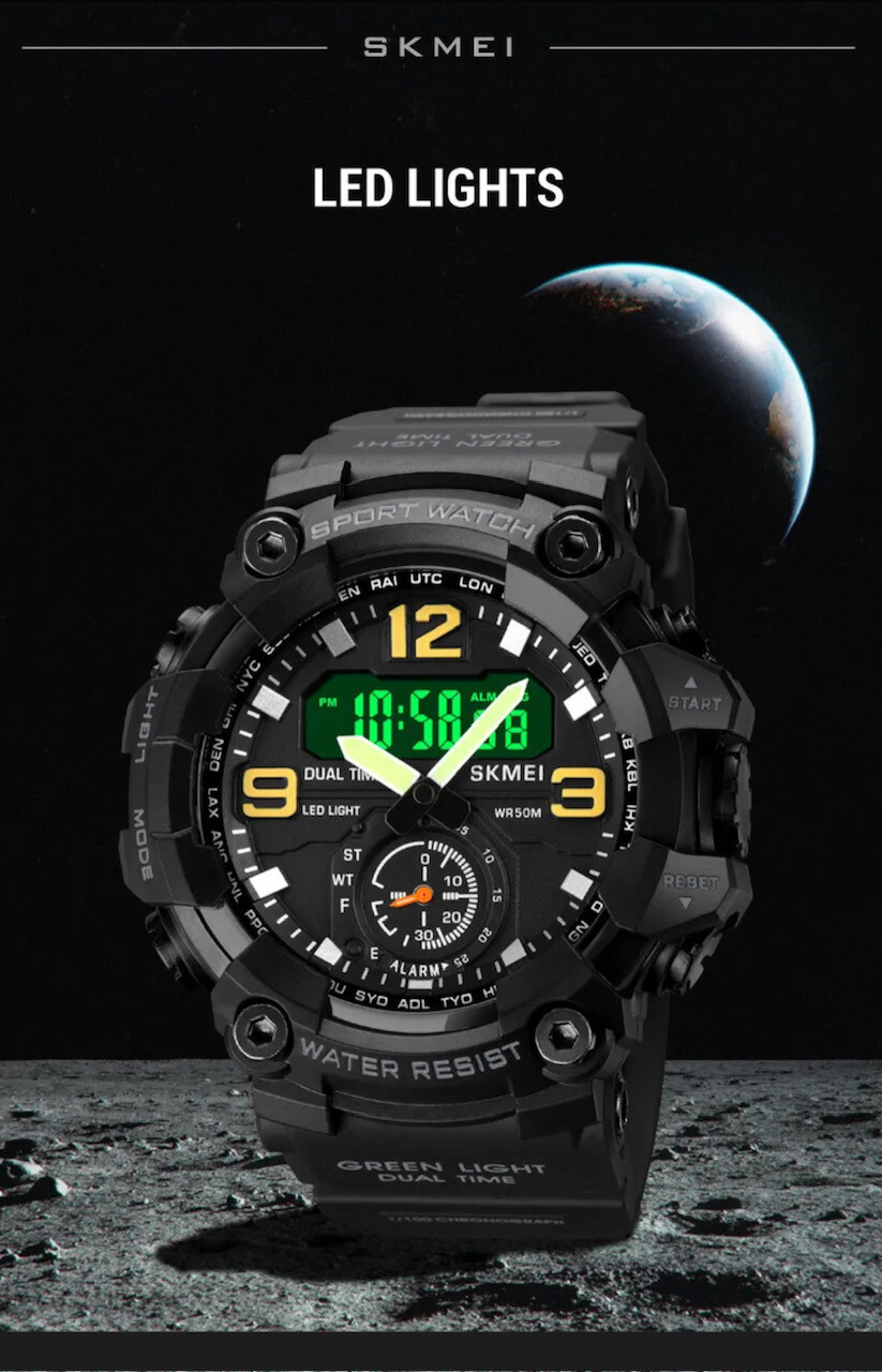 Men Large OVERSIZED Waterproof Digital Sports Military Tactical WRIST WATCH 54mm