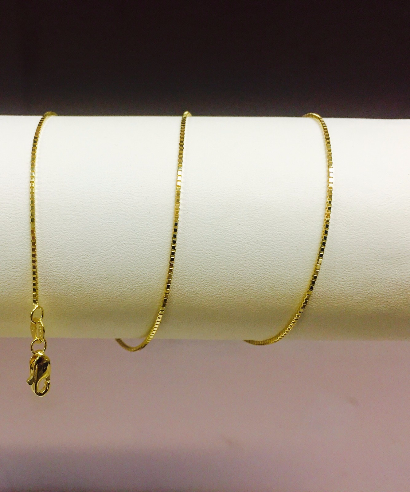 14k Yellow Gold 13″ Classic Box Link Pendant Baby Chain/Necklace 0.8MM 1.4 Grams