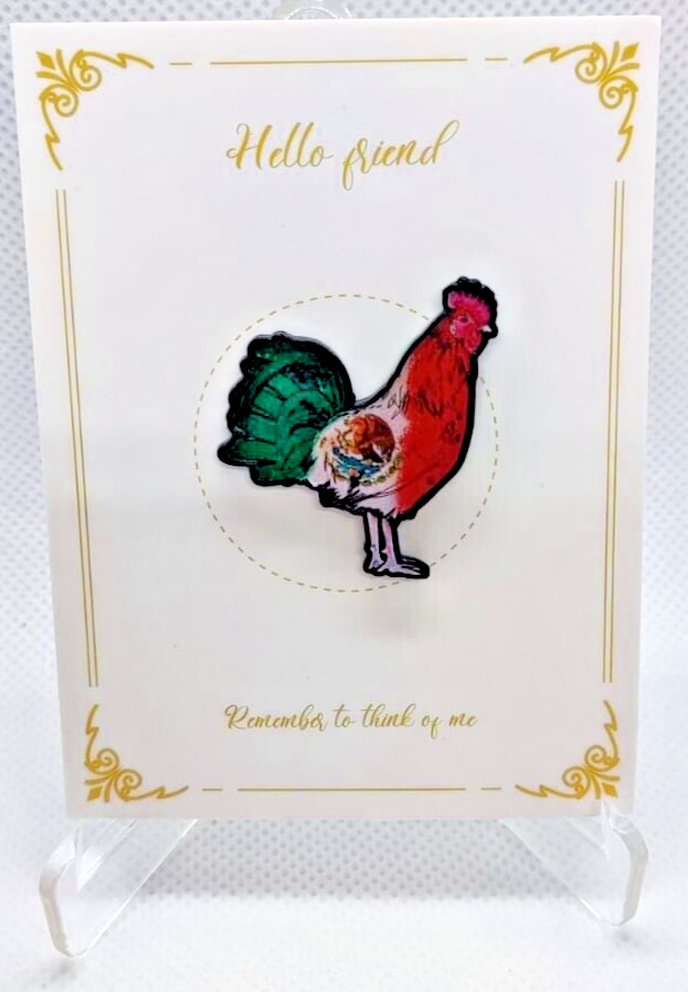 Mexican Rooster Pin – Enamel Badge for Caps & Clothing – Gallo Mexican Flag Pin