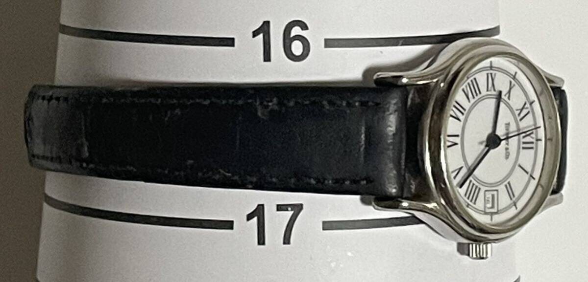 Tiffany & Co. Classic Round Watch Roman Numeral/Date Black Strap W/W02