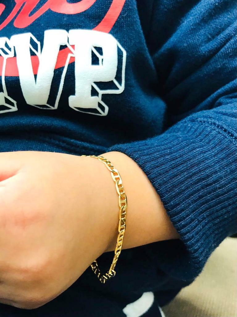 Pulsera Para Niños/Papa/Mama en Oro Laminado 14K Mariner Link,Families Bracelet