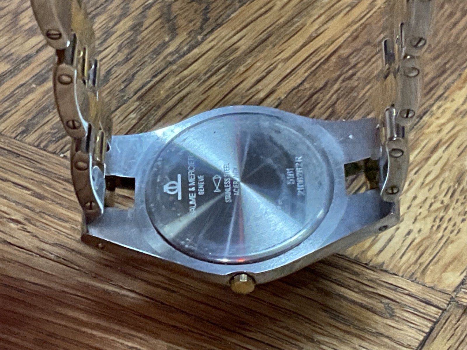 Baume & Mercier Linea 5161 Swiss Quartz Two Tone Blue Dial Watch