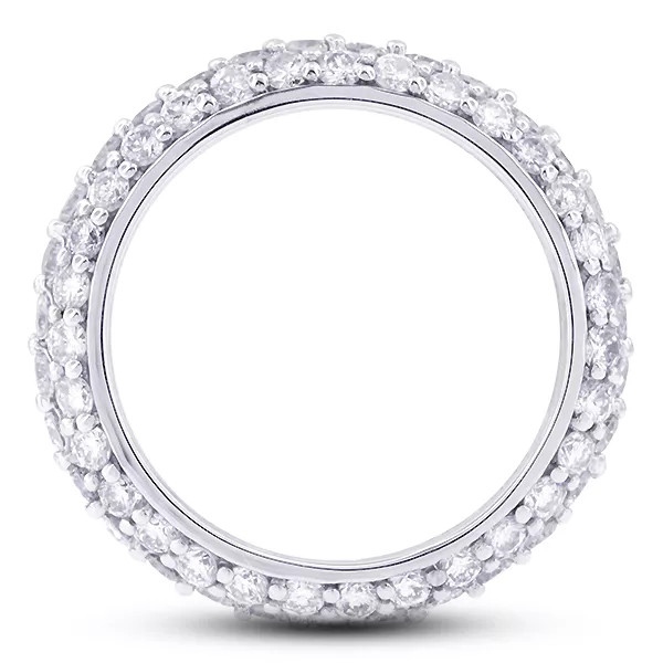 Eternity Wedding Ring Solid 14K Gold 0.90 Carat Round Lab-Grown Diamond E VVS2