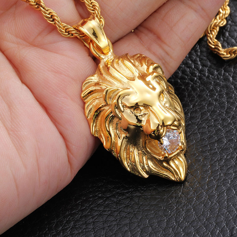 Multi-choose Stainless Steel Lion Ling Pendant Necklace Cool Men’s Jewelry Chain