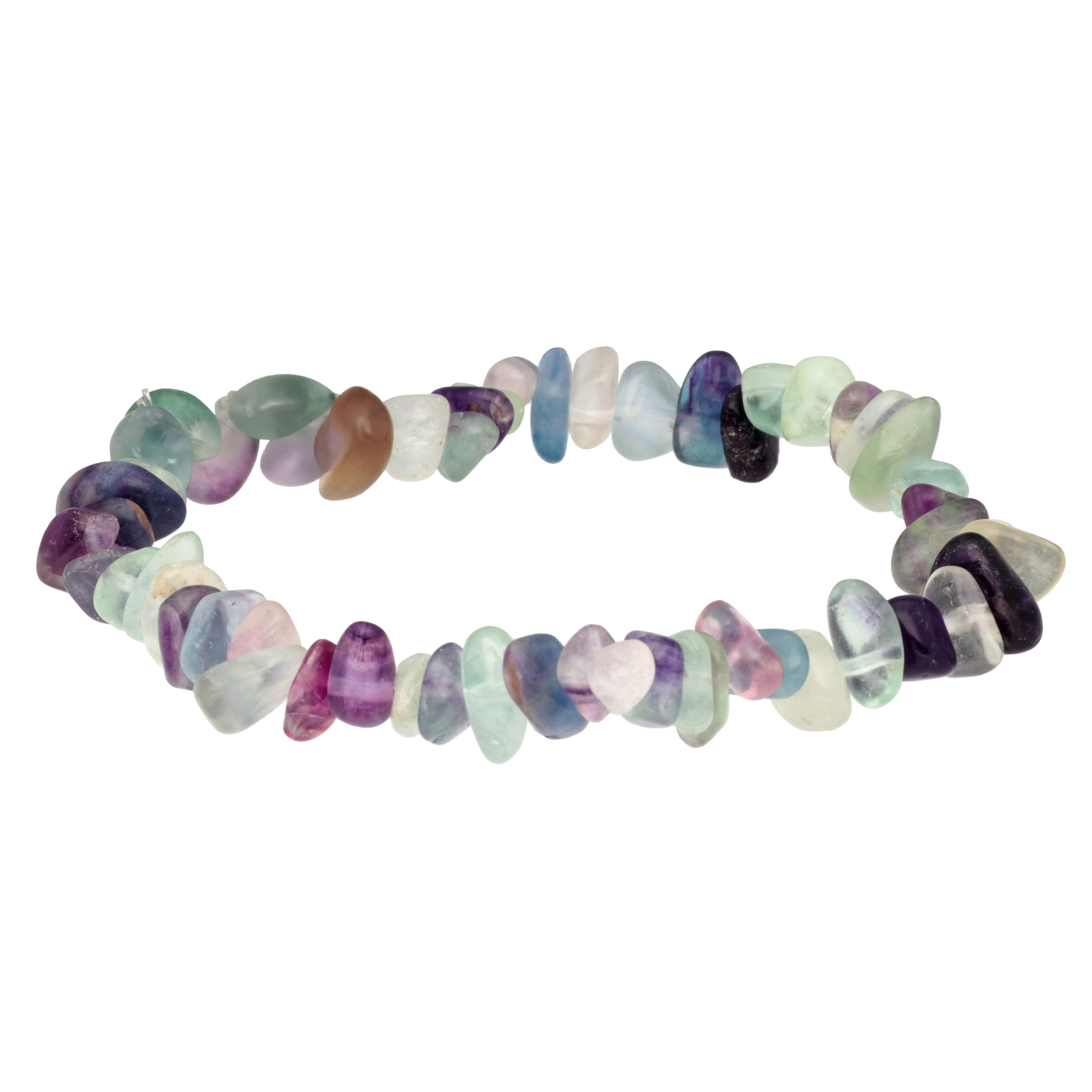 Fluorite Colorful Sliver Bracelet Gemstone Bracelet Stone Bracelet Healing Stone Stretchy