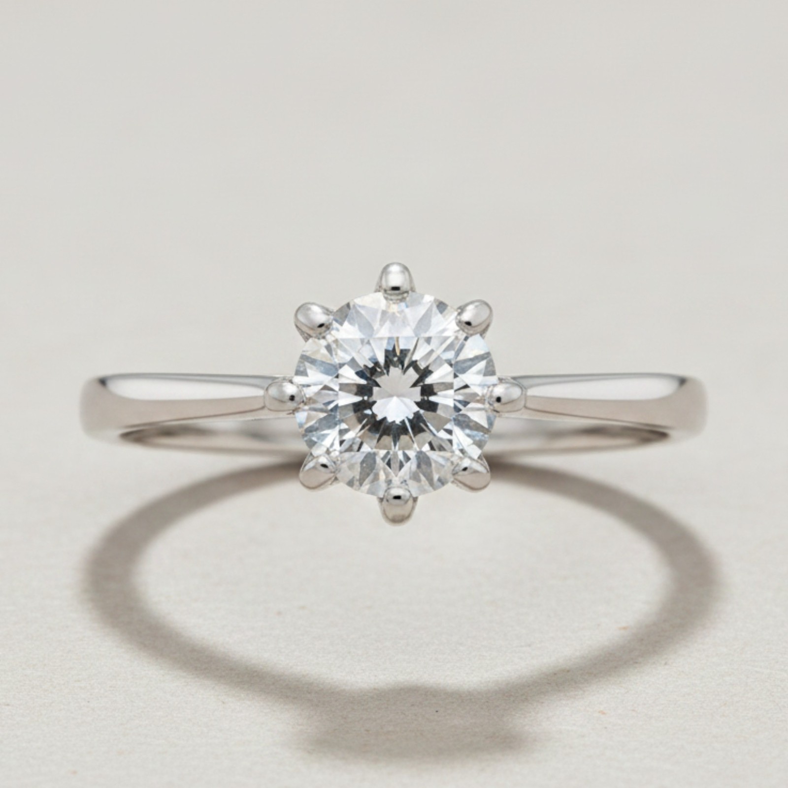 Elegant Sterling Silver Ring With 5.5mm Cubic Zirconia Stamped 925 Nickel Free