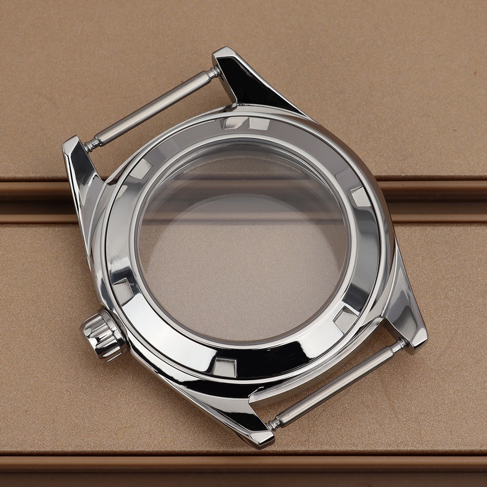 38.5mm NH34 Watch Case with Fluted Bezel Date 316L Steel For Seiko NH34 35 36 38