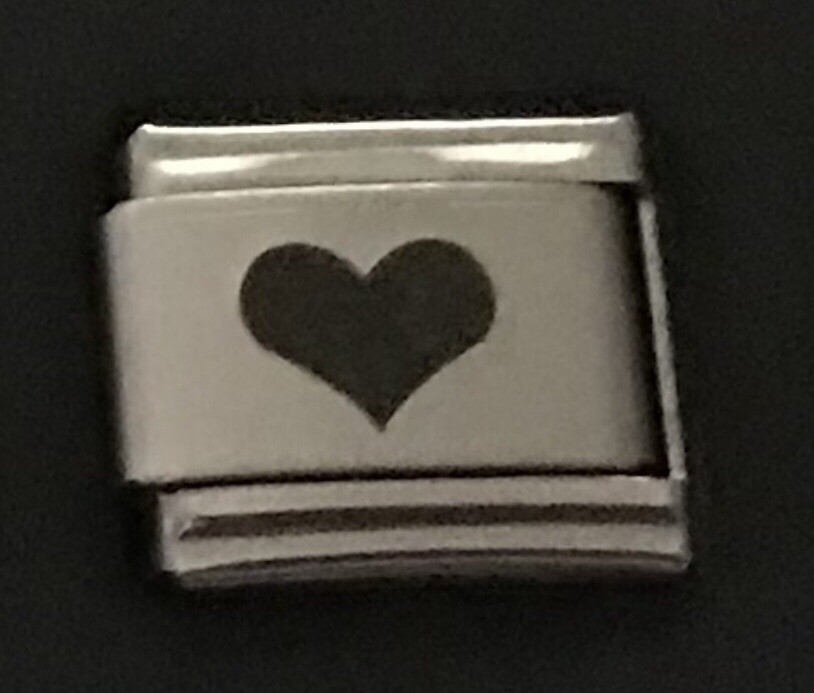 Heart WHOLESALE LASER ITALIAN CHARM Link 9MM L1