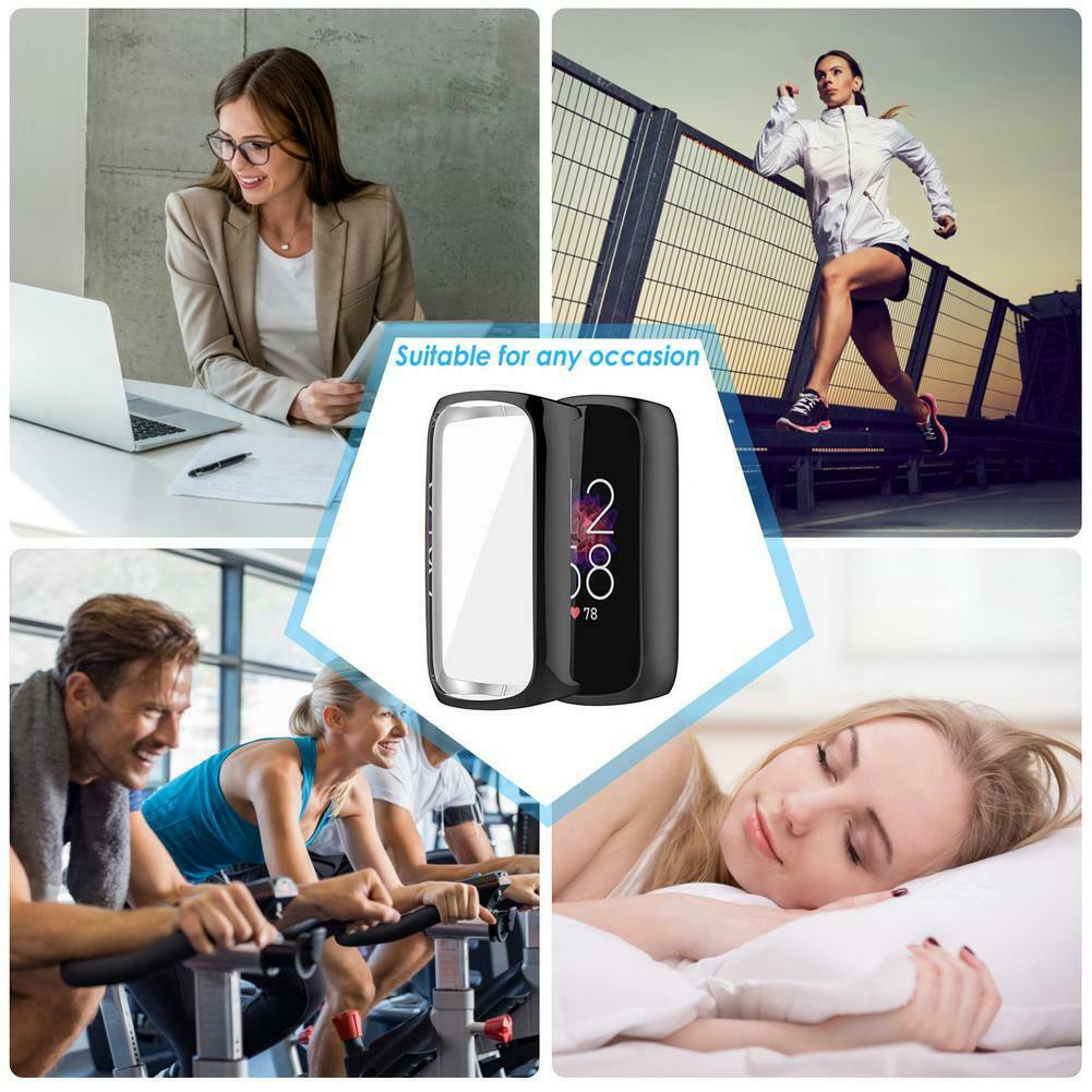 Full Screen Protector Cover Soft TPU Bumper Protective Case For Fitbit Luxe