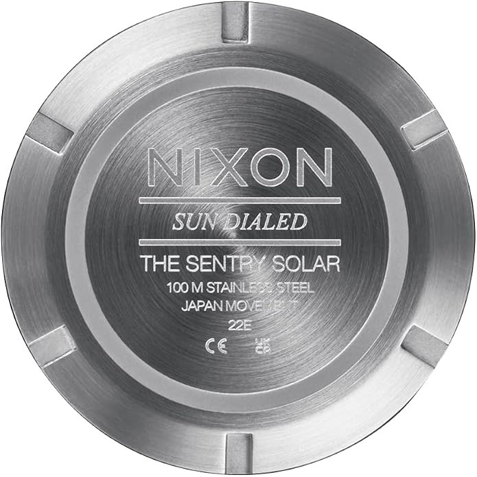 Nixon Sentry Solar Stainless Steel Gunmetal 40mm Watch Day/Date 10 ATM A1346-131