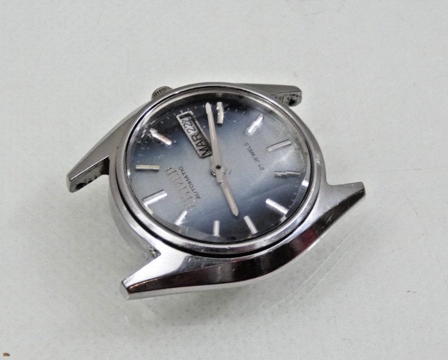 VINTAGE CITIZEN AUTOMATIC WATCH faceted crystal 6501 / 61-0593