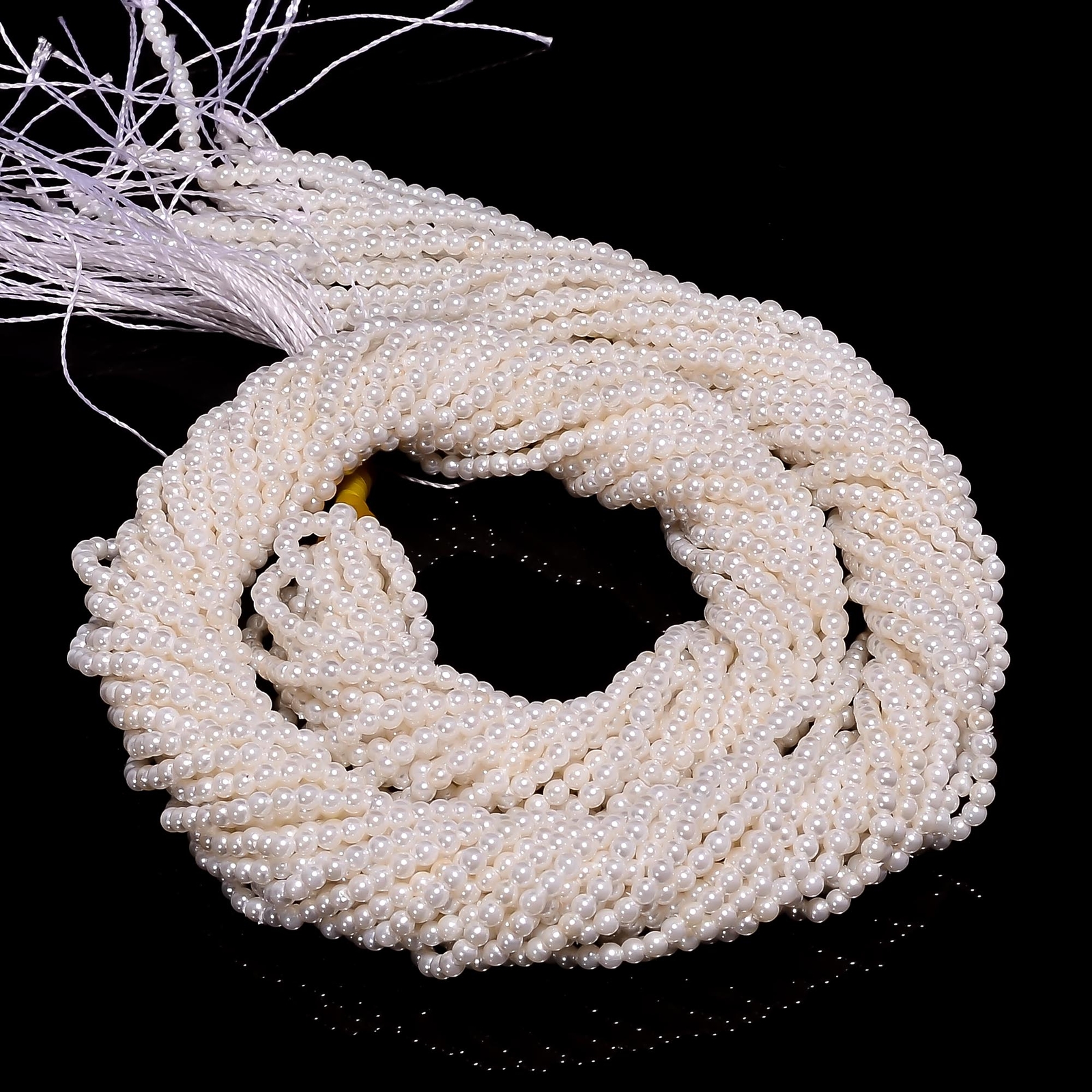 Fresh Water Coated Pearl Gemstone Round Smooth Beads 2X2 mm Strand 13″ AB-90
