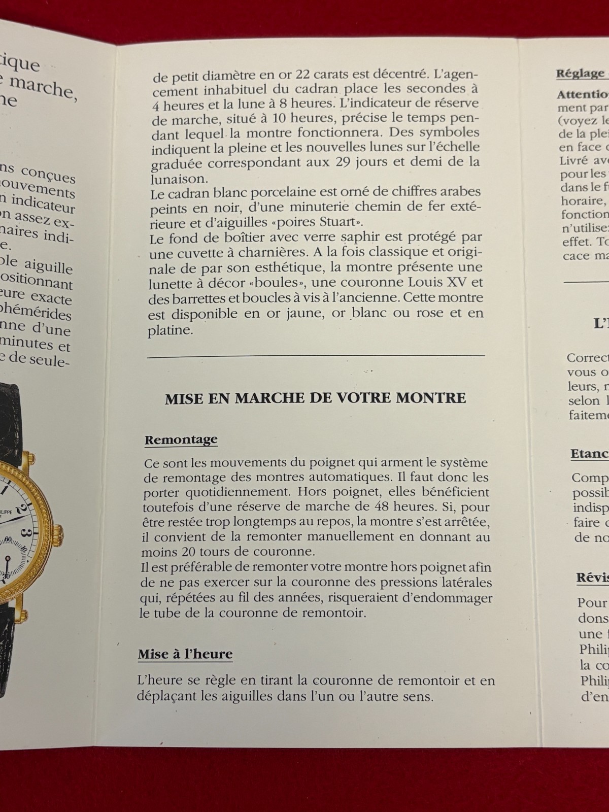 PATEK PHILIPPE 5015 ORIGINAL FACTORY INSTRUCTION MANUAL – FRENCH PRINT