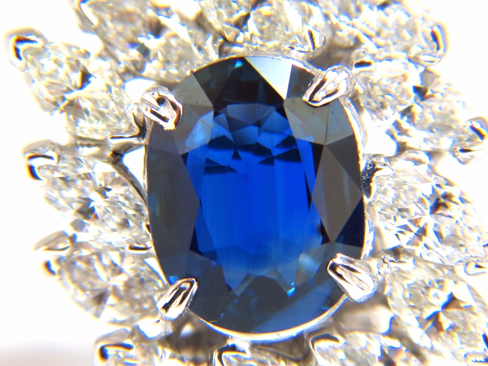 GIA Certified 11.16ct Natural Royal Blue sapphire diamond earrings Platinum+