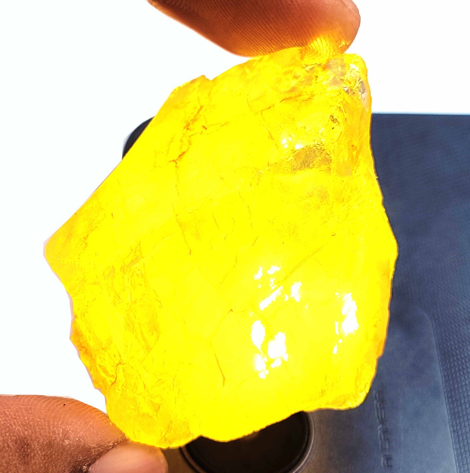 100% Natural Yellow Sapphire 220Ct Certified Semi-Transparent Loose Gemstone EKL