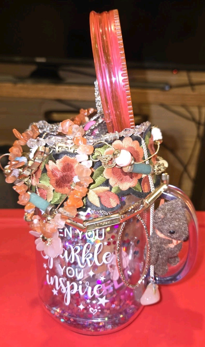 PINK💝PARADISE~MYSTERY JEWELRY JAR~VINTAGE 2 NOW~PACKED FULL/WEARABLE PIECES