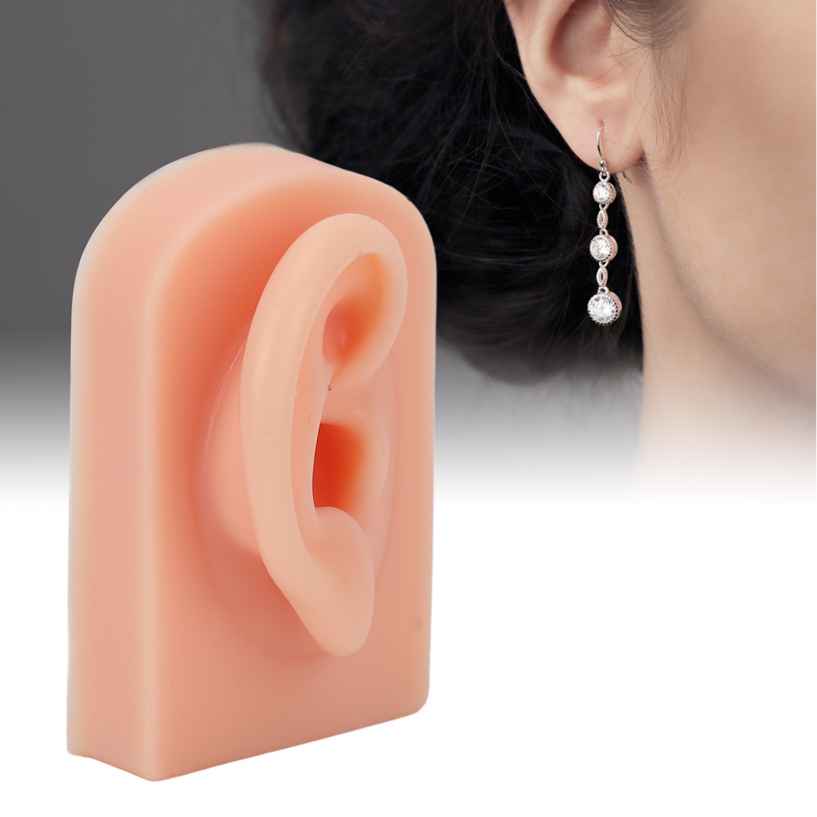Soft Silicone Ear Model Reusable For Piercing Training (Light Complexion)