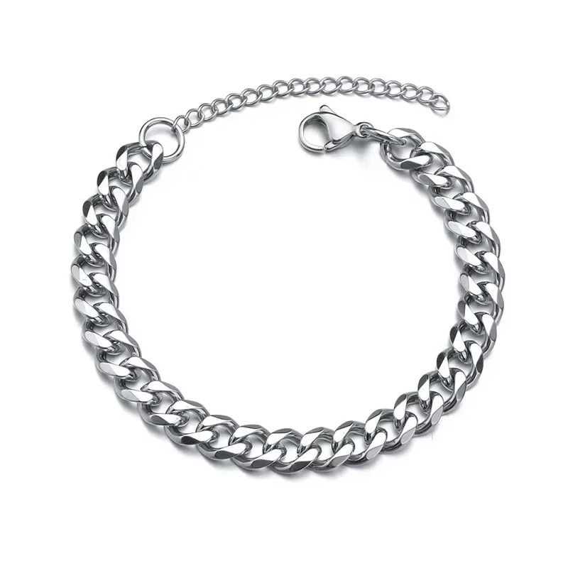 5mm Width Adjustable Chain Bracelet for Men, Stainless Steel Polished Jewellery