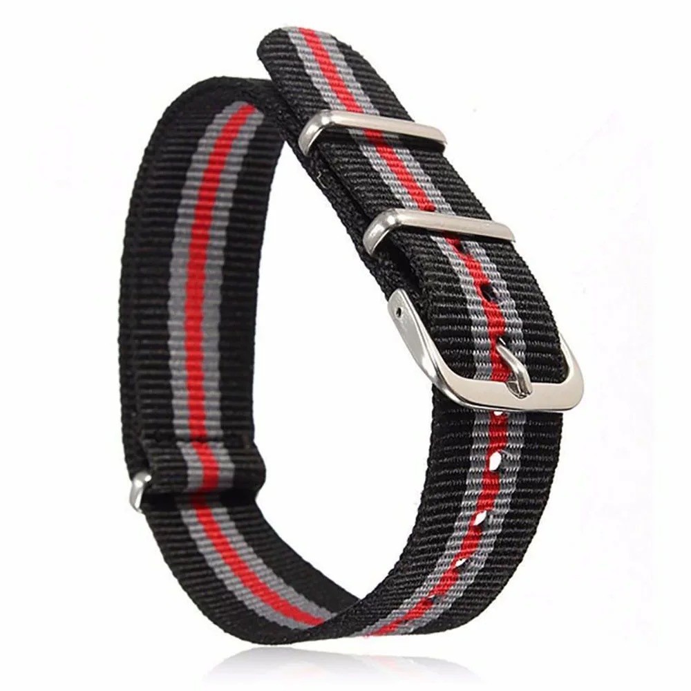 High Quality Nylon Canvas Watch Band Single Pass Sports Strap 18 20mm Universal