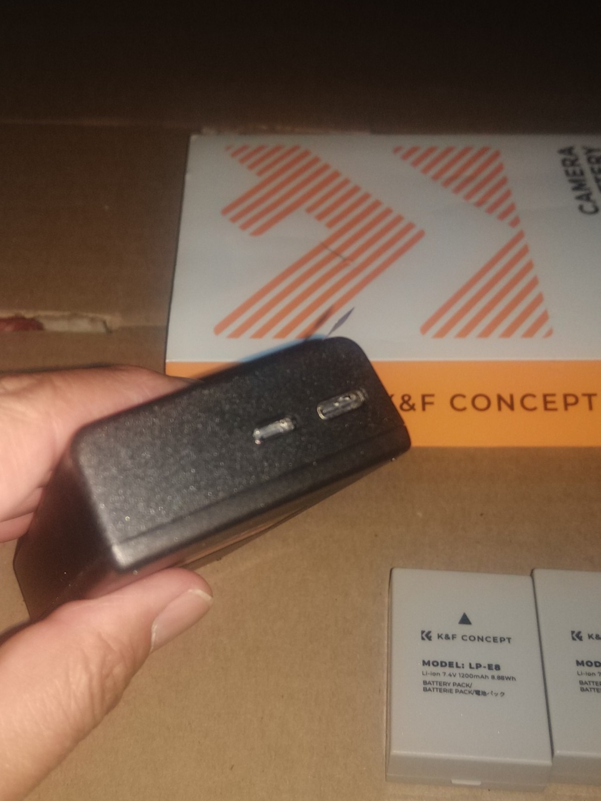 K&F CONCEPT 3-Pack LP-E8 Battery and Upgraded LCD Charger (No Usb Cable)