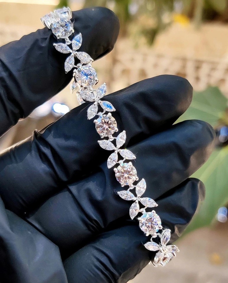 10 Ct Round Lab Created Diamond Women’s Tennis Bracelet 14K White Gold Plated