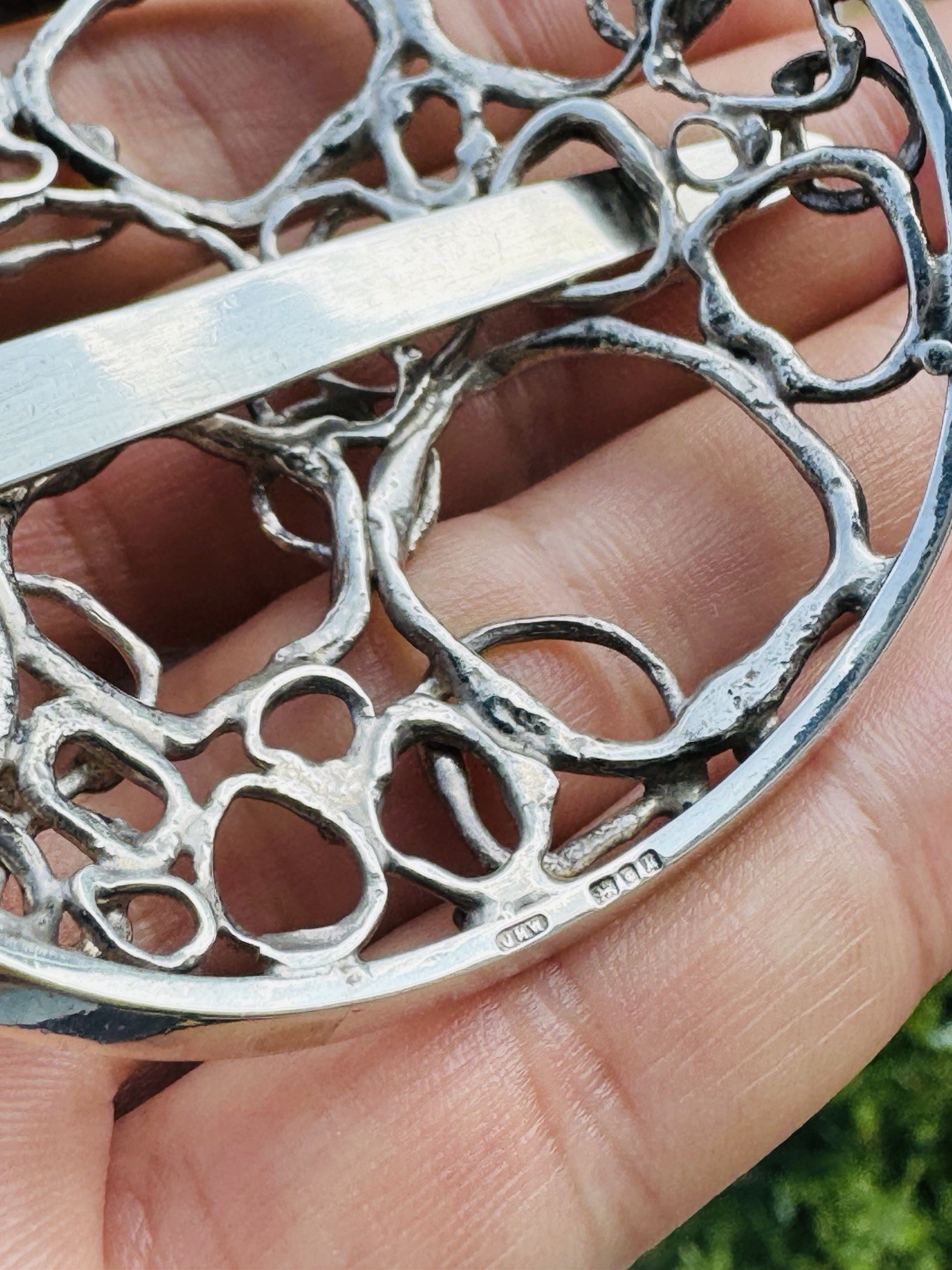 Jane Watling Lacock Solid Sterling Silver Hair Clip London 1986