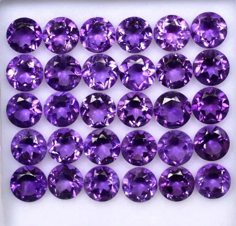 AAA+ Natural Amethyst “Faceted” Round Shape Loose Gemstone For Jewelry Making
