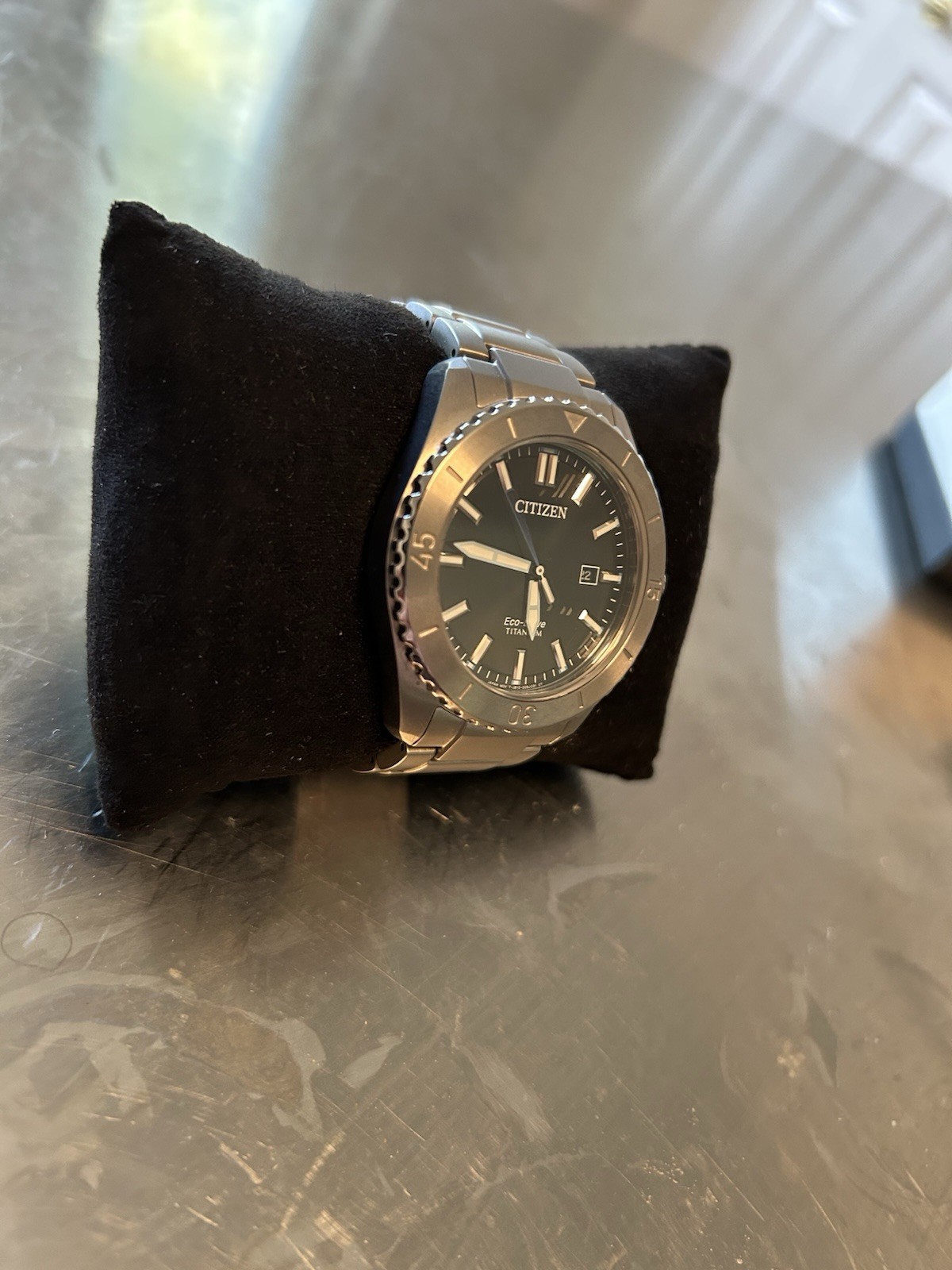 Citizen Brycen Eco-Drive Black Dial Super Titanium Men’s Watch AW1840-50E