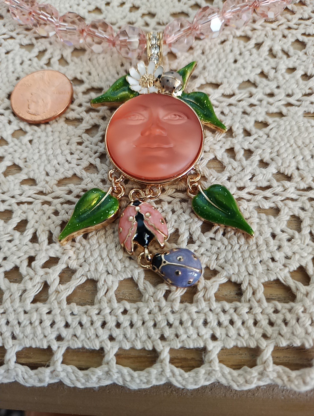 Kirks Folly Venus Mystic Moon Shadow Ladybug Moon Necklace