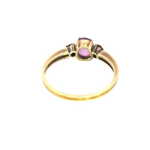 Pink Star Sapphire and Ruby Natural Genuine Gemstone ,14 kt yellow Ring H70
