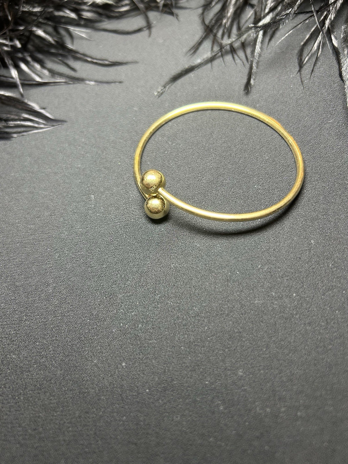 Tiffany & Co. 18K Yellow Gold Ball End Open Bangle Bracelet, No Stone