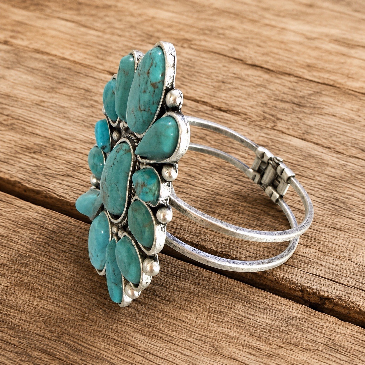 Western Turquoise Cuff Bracelet | Large Statement Cuff