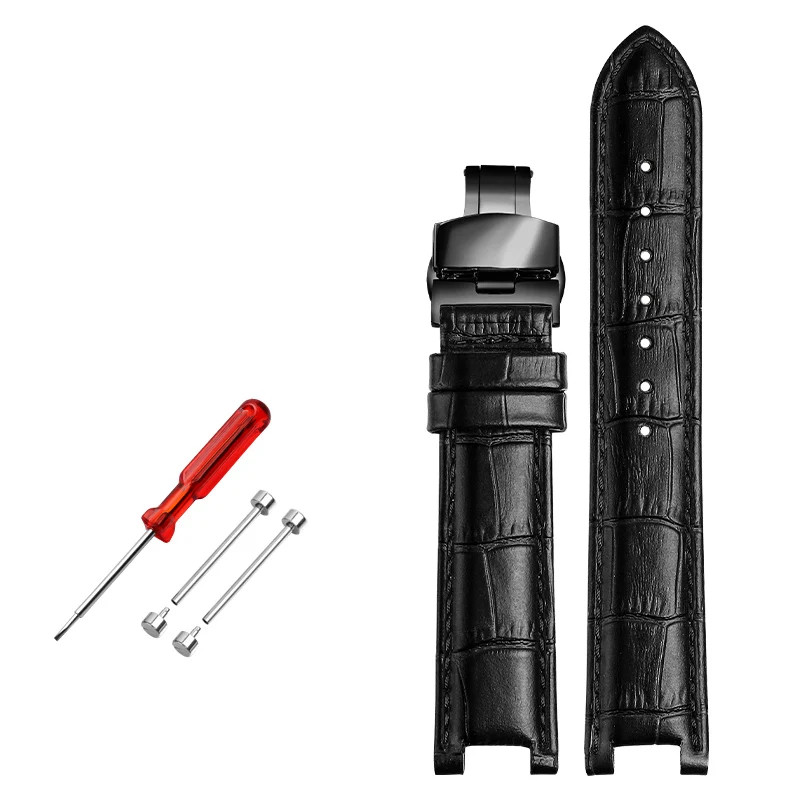 Genuine Top Layer Cowhide Leather Strap for GC 22mm 20mm Notched Screw