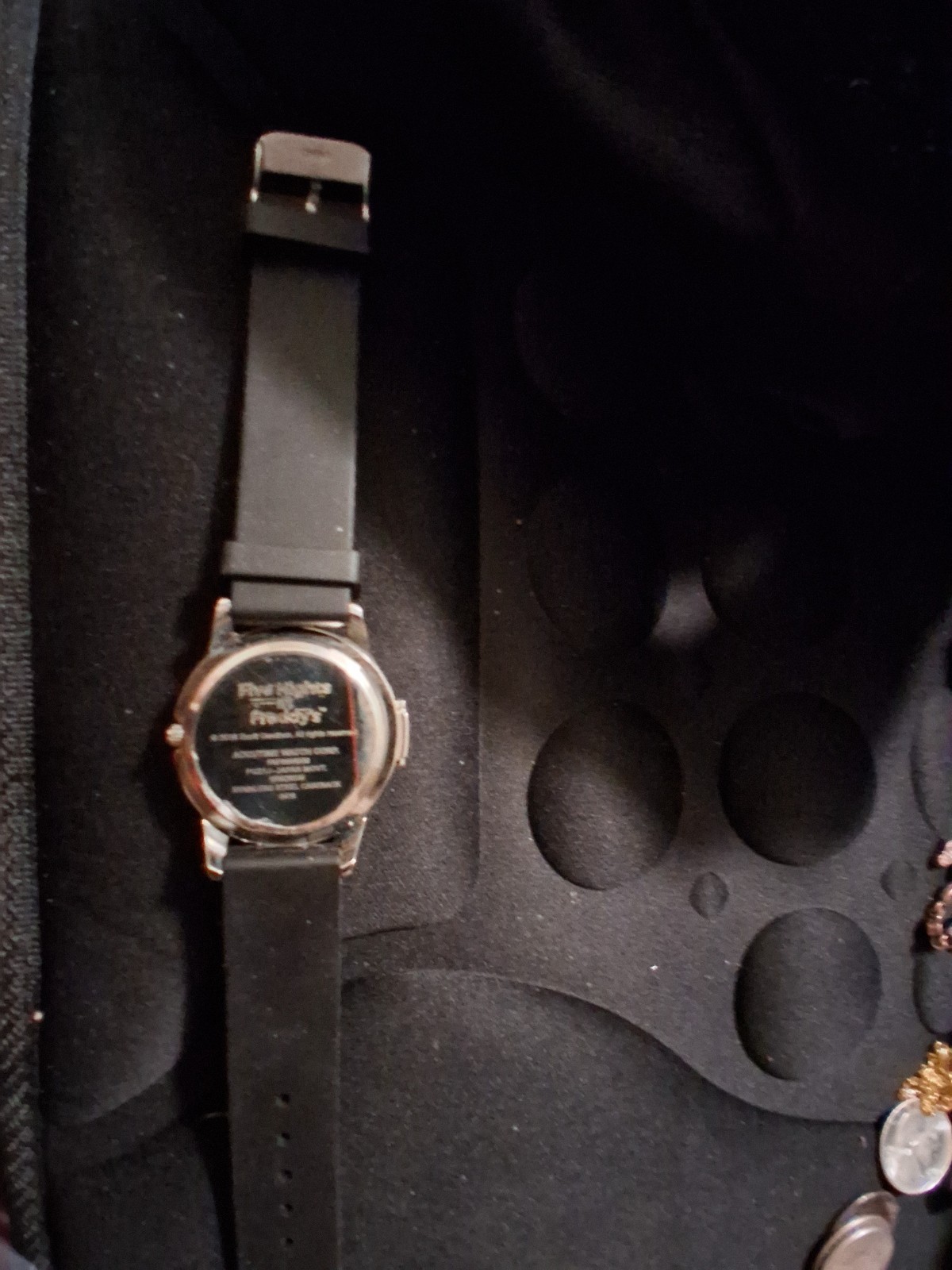 Accutime Five Nights at Freddy’s Quartz Analog Black Dial Black Rubber Strap