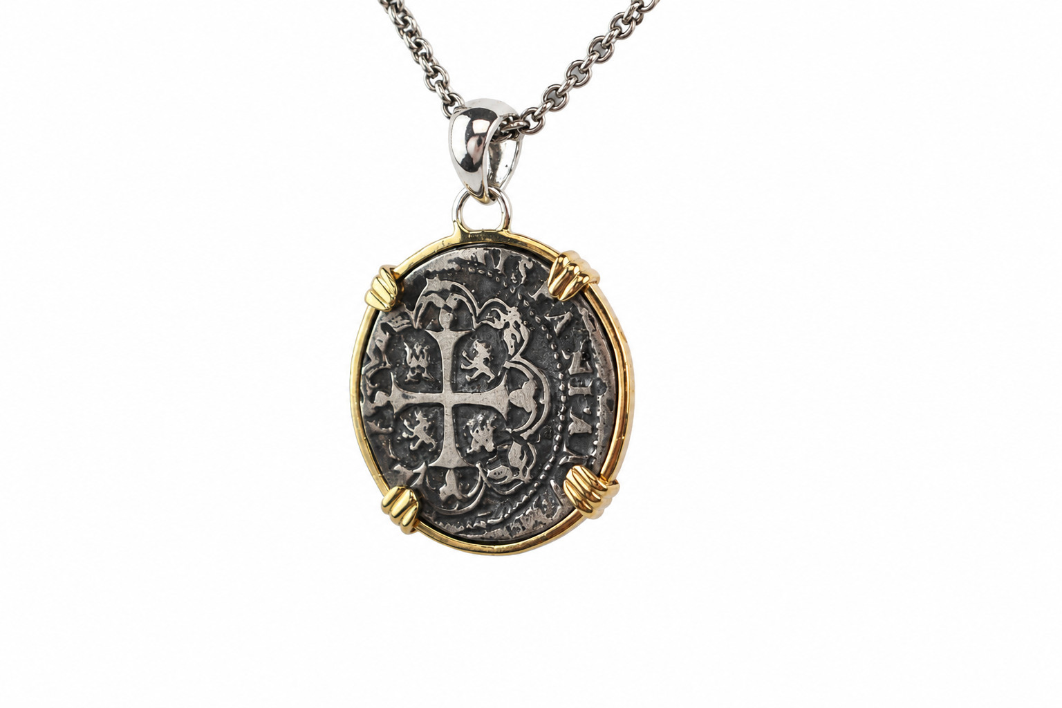 Spanish Atocha Ship Wreak Coin Pendant 46mm Treasure Coin | 13.4g 925 Silver