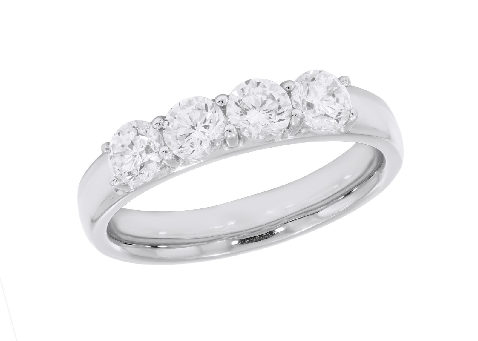Lab Grown Diamond Engagement Ring 0.96 ct Certified Round Cut 14k White Gold