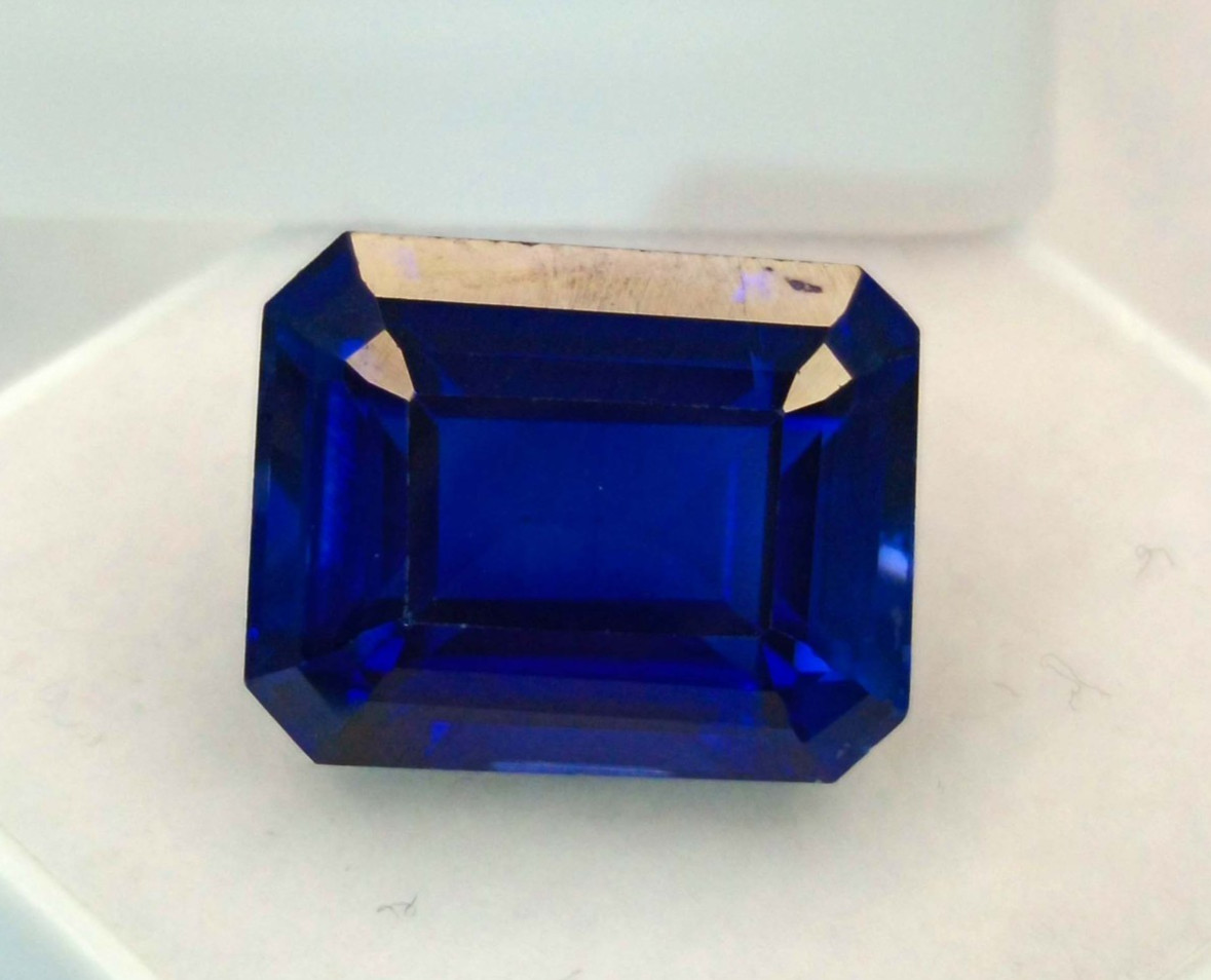 Blue Sapphire Emerald Cut 9-11 Ct Natural Certified Loose Gemstone RK294