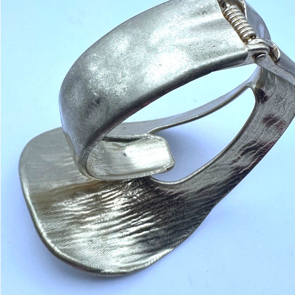 Oversized Statement Hinged Bracelet Gold tone Jewelry Modern Big Contemporary