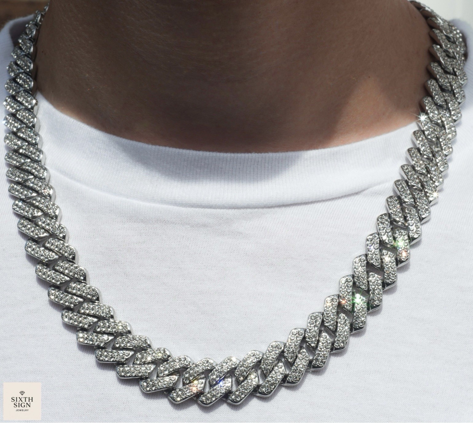 15MM VVS1 Moissanite Cuban Link Chain Iced Out GRA Certified Necklace 20” 22”