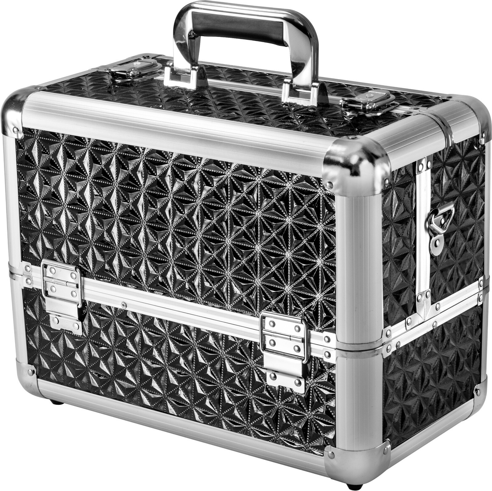 Cheri Bliss Black Jewelry Cosmetic Case Key Lock & 3 Tier Trays CC-200 BF11984