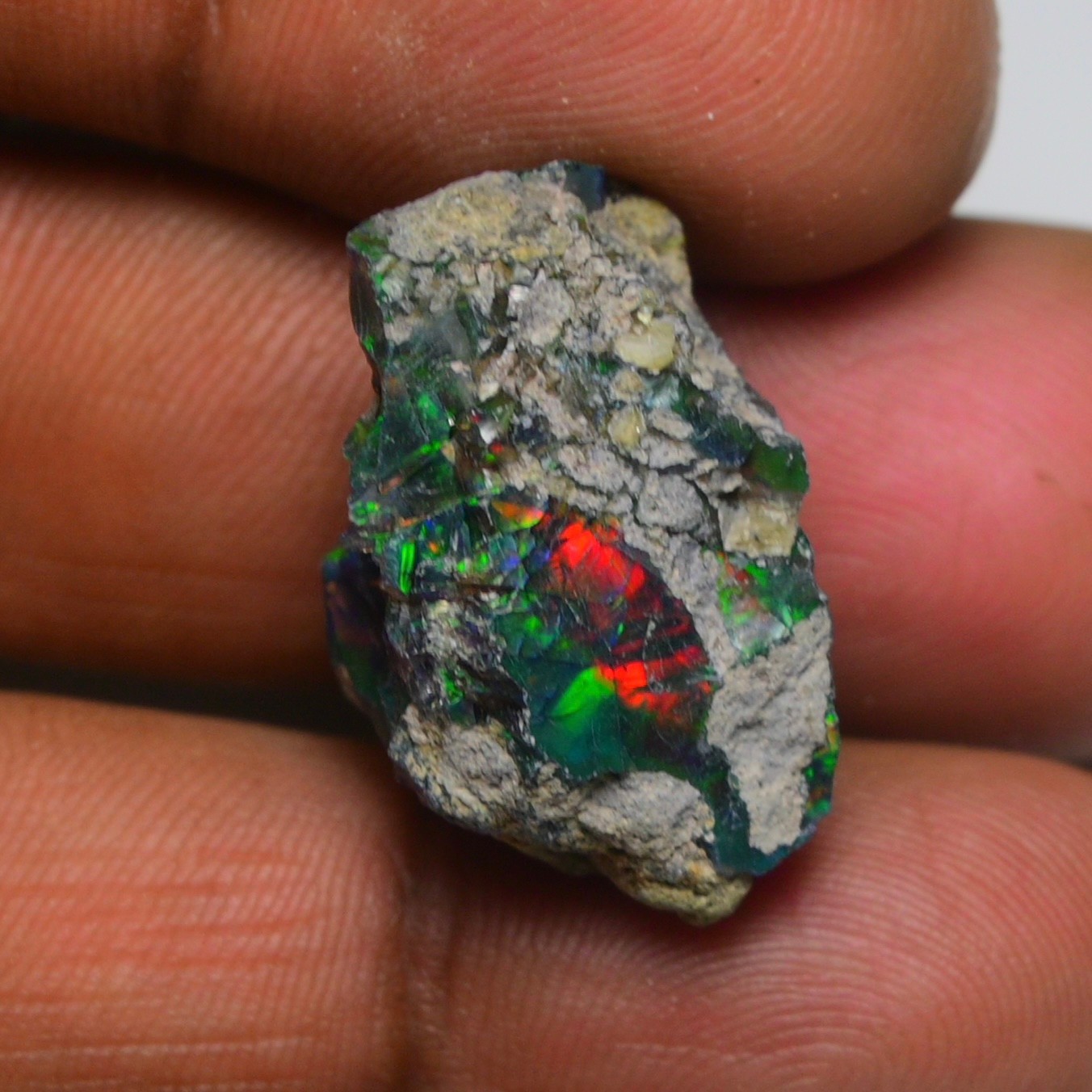 Jewelry Grade Black Opal Rough 20.50 Cts, Natural Ethiopian Raw, Neon Fire Opal