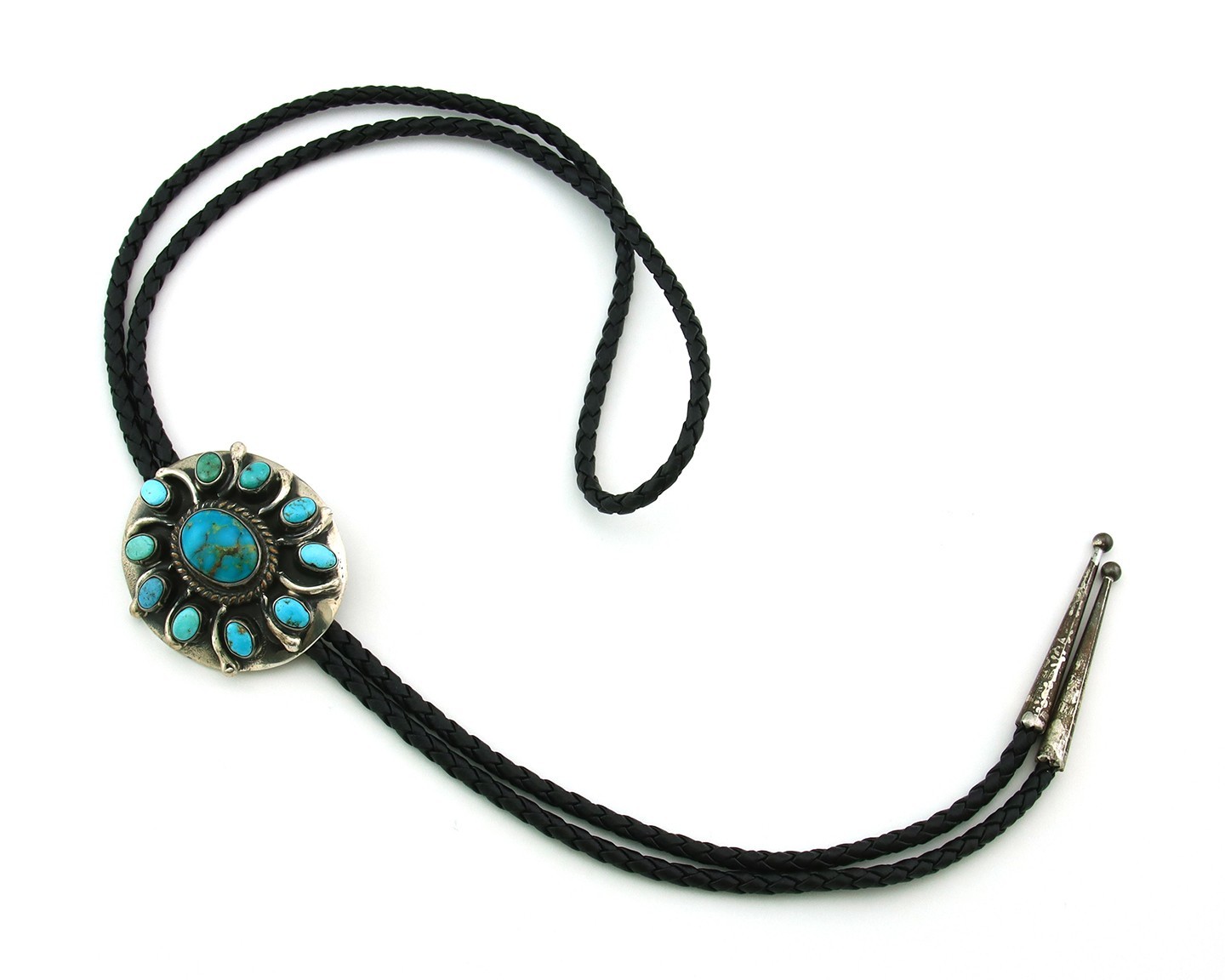 Navajo Neckalce Sterling Silver Natural Blue Turquoise Vintage Handmade