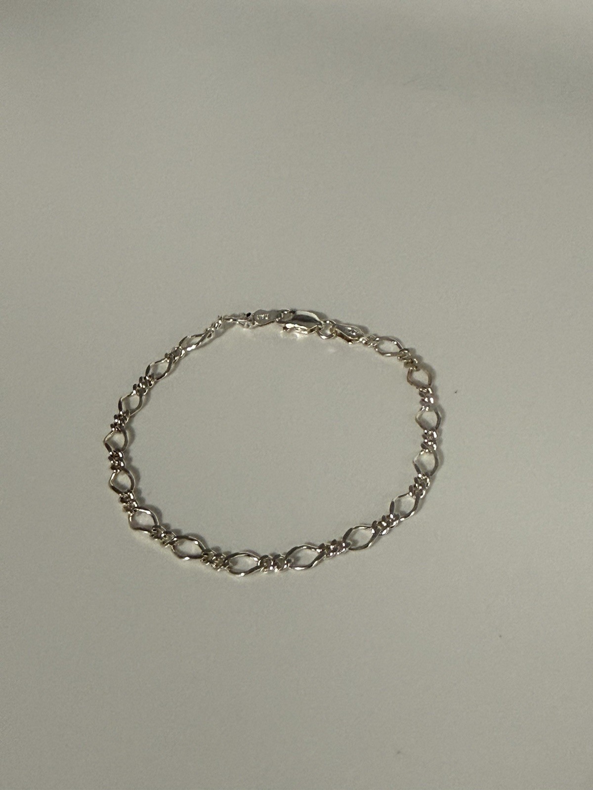 7” ITALIAN 925 STERLING SILVER FIGARO LINK CHAIN ANKLET CHARM BRACELET PETITE