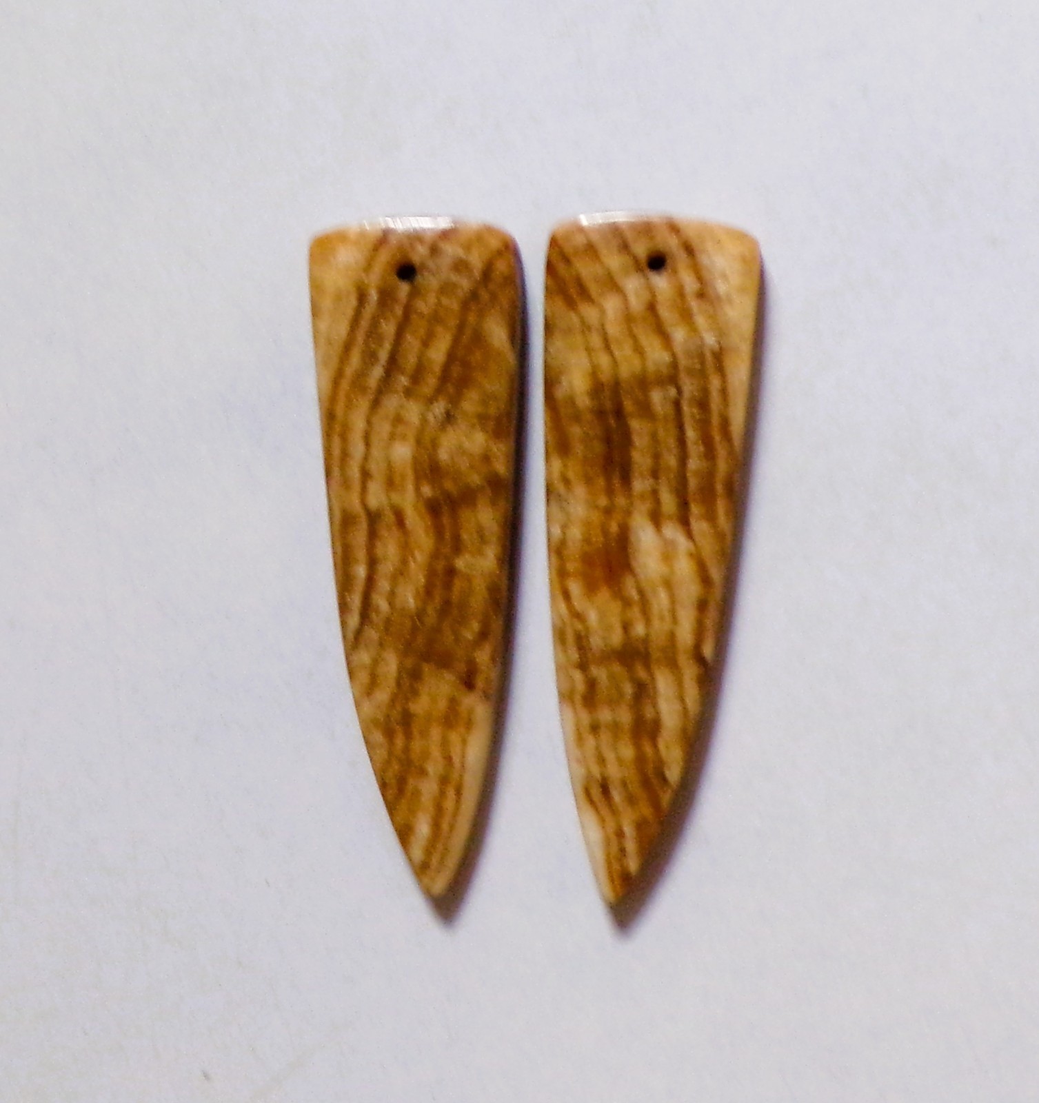 35.15 Cts Natural Aragonite Drilled Cabochon Match Pair Gemstone 41X13MM 18
