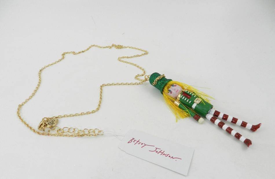 BETSEY JOHNSON Jingle Bell Bling Nutcracker Pendant Christmas