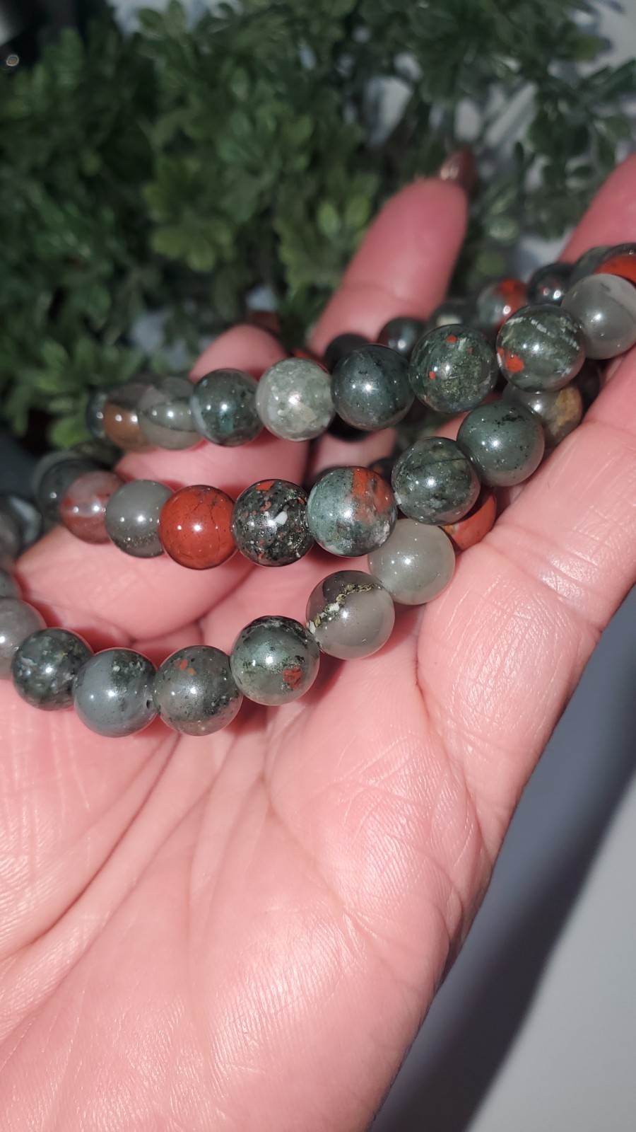 African Bloodstone bracelets, Heliotrope Stone 1pc