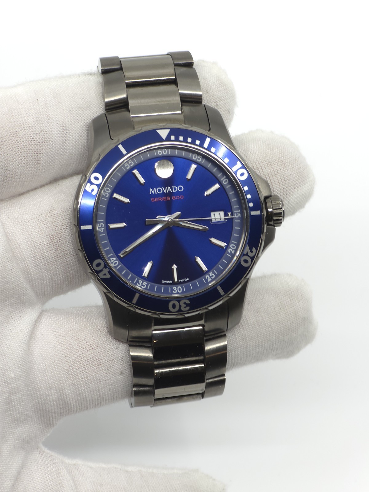 Movado • Series 800 • Swiss Made • Blue Dial • Stainless Steel • Men’s Watch