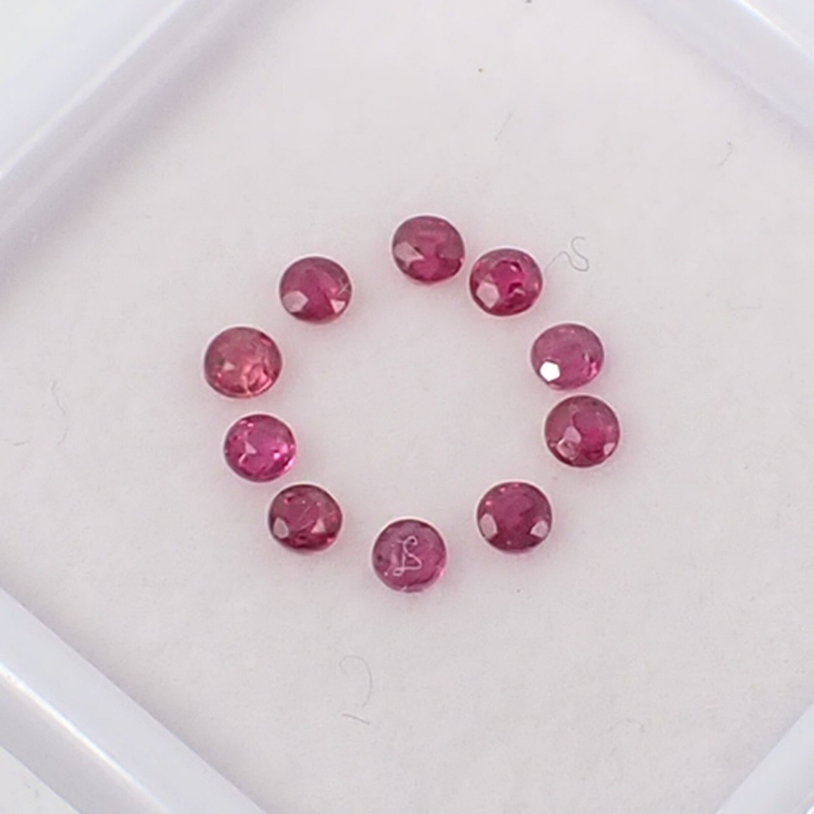 0.30ct Natural Round 1.75 mm Red-Pinkish Ruby Loose Gemstone, Qty 10 pieces